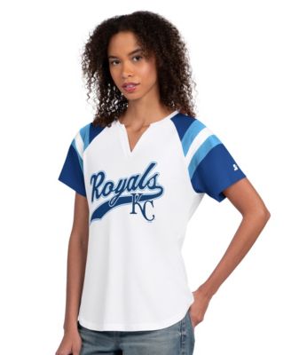Women's White Kansas City Royals Game On Notch Neck Raglan T-Shirt