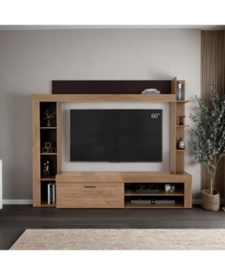 Entertainment Center, TV Stand  with Shelves and Cabinets