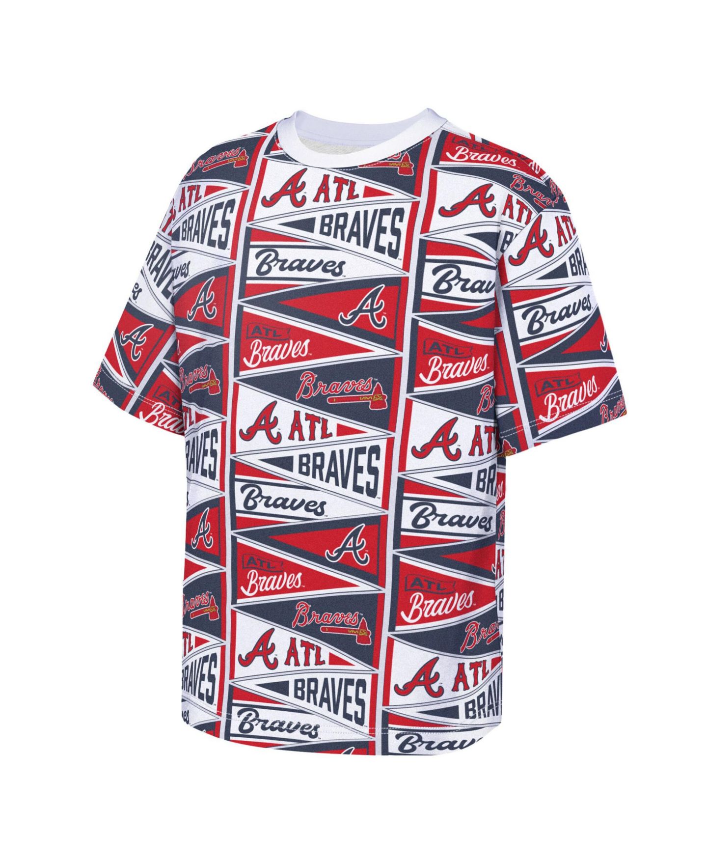 Детская футболка Outerstuff Red Atlanta Braves All-Over Pennant — фото 3