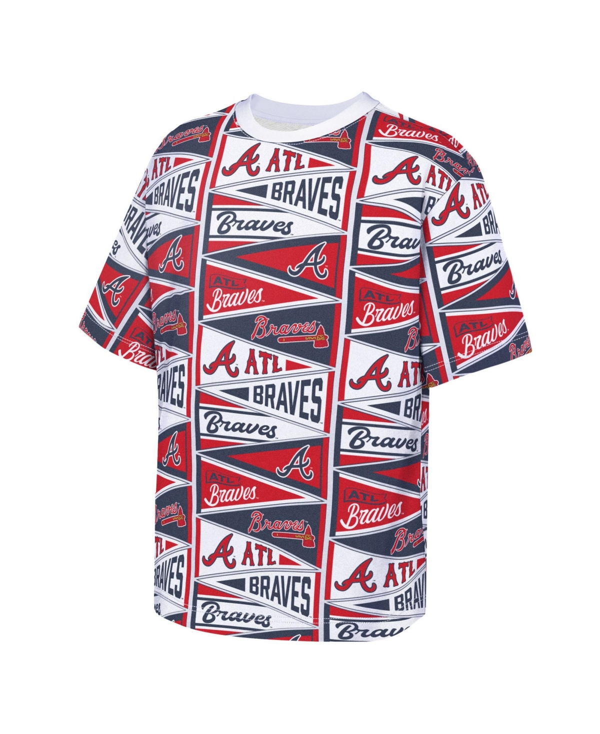 Outerstuff Big Boys and Girls Red Atlanta Braves All-Over Pennant T-Shirt