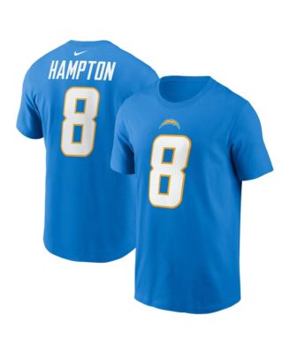 Men's Omarion Hampton Powder Blue Los Angeles Chargers Name & Number T-Shirt