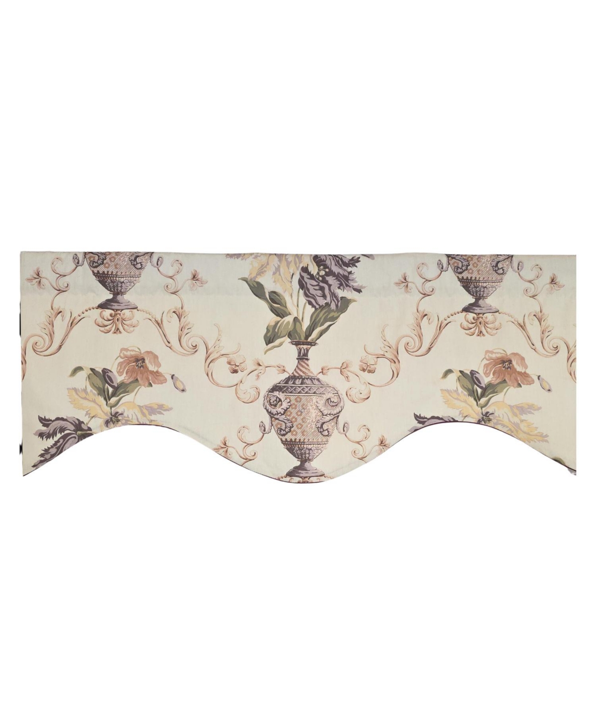 Rlf Home Urn Corded Cornice Window Valance 100% Cotton Lined Rod Pocket