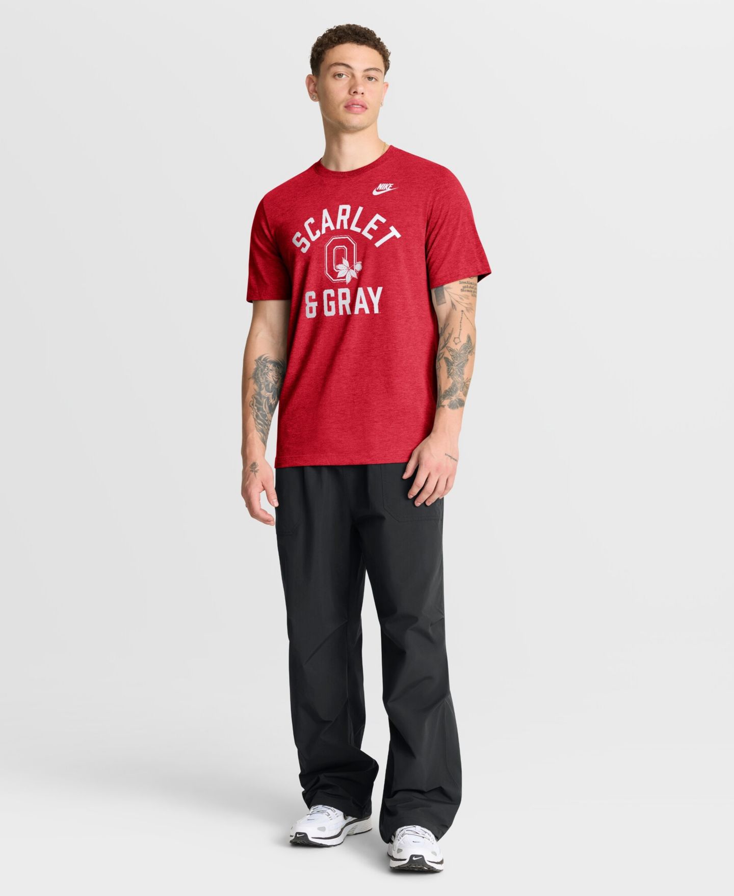 Мужская футболка Nike Heather Scarlet Ohio State Buckeyes Legacy Mantra Tri-Blend — фото 3