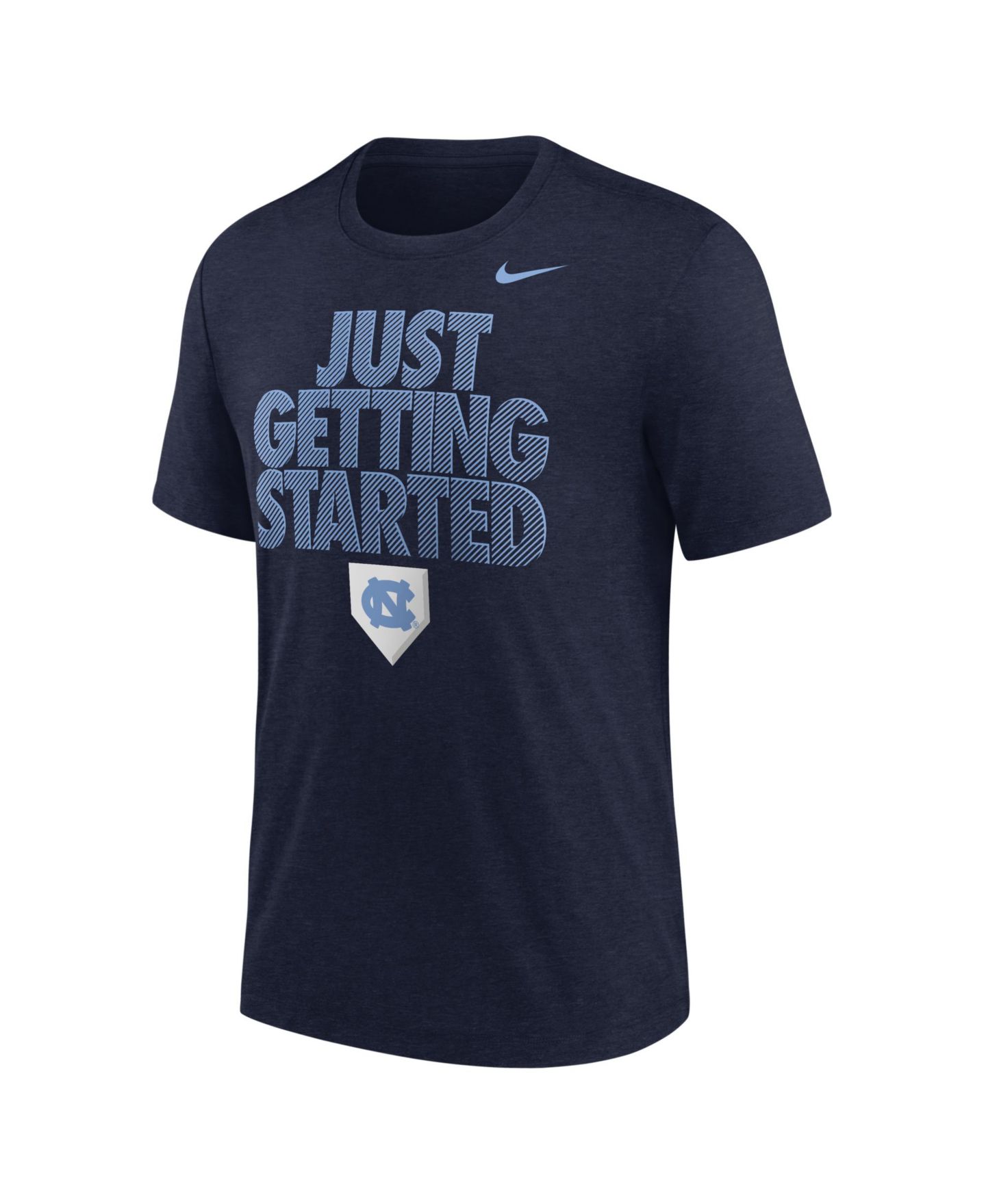 Мужские футболки Nike Heather Navy North Carolina Tar Heels 2026 NCAA Baseball College World Series Dugout Tri-Blend — фото 1