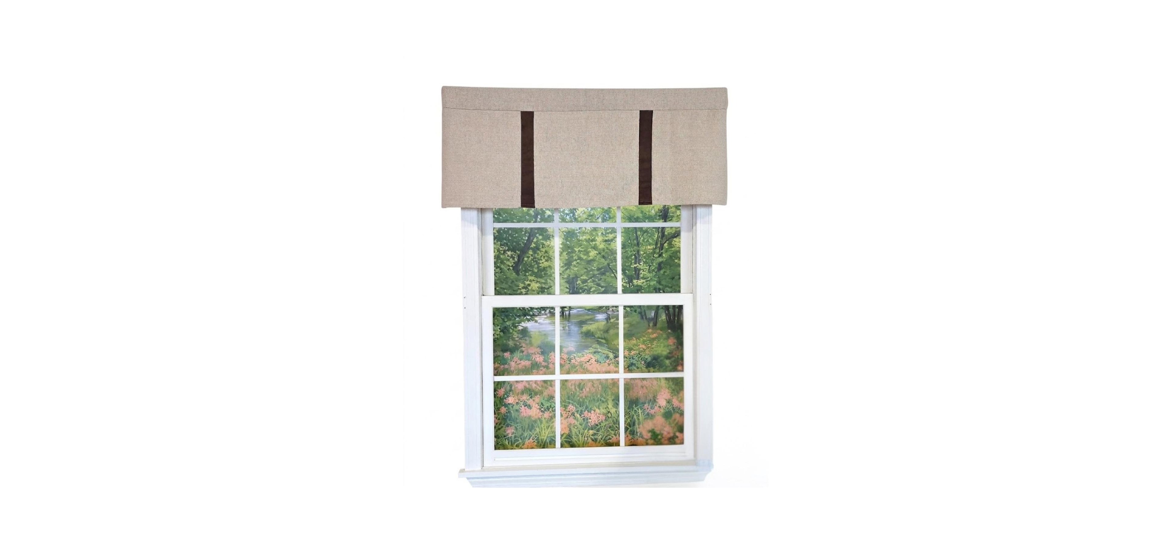Rlf Home Denton Flat Line Window Valance Cotton Rod Pocket