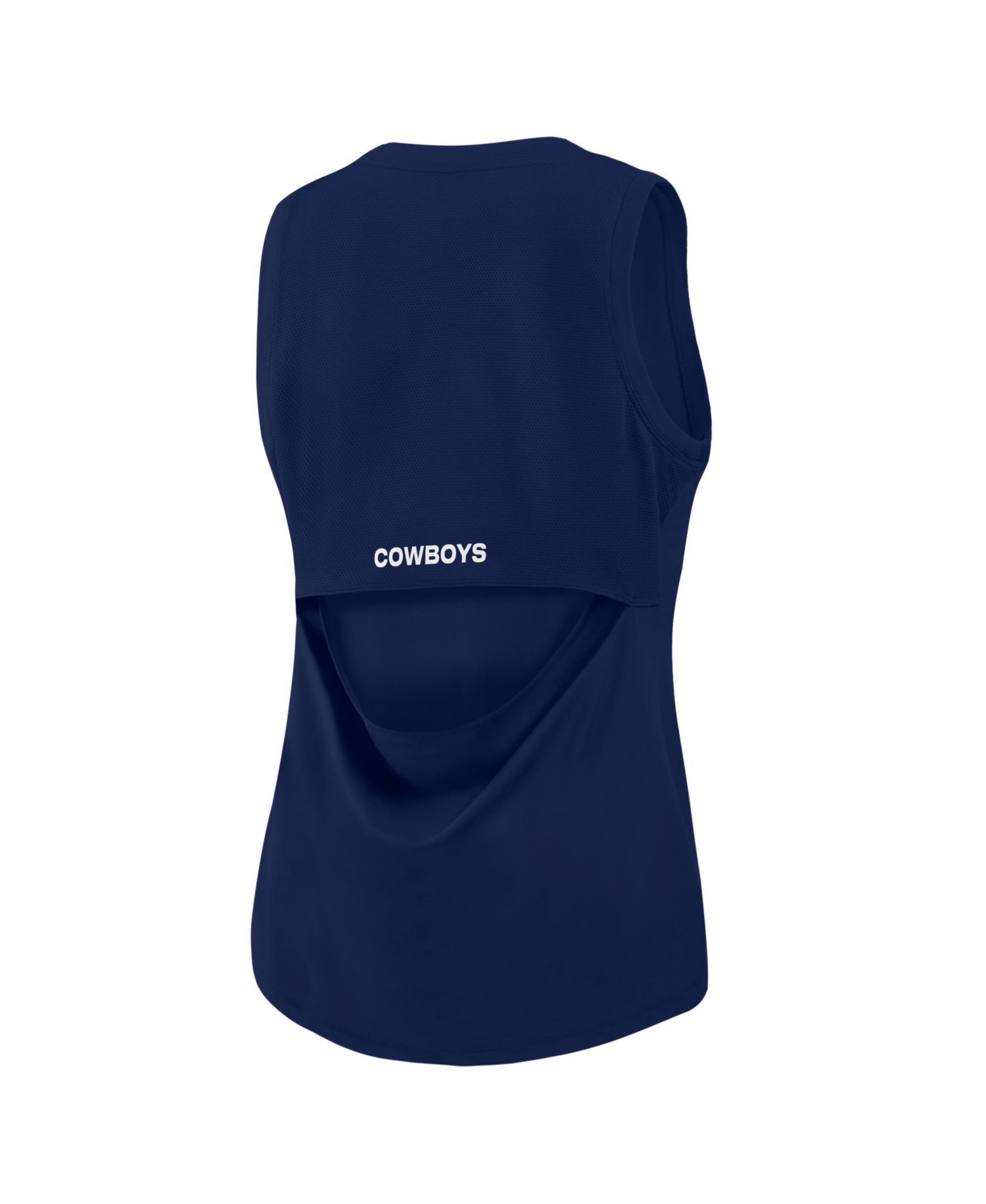 Women's Navy Dallas Cowboys Draped Mesh Back Performance&iquest; Tank Top