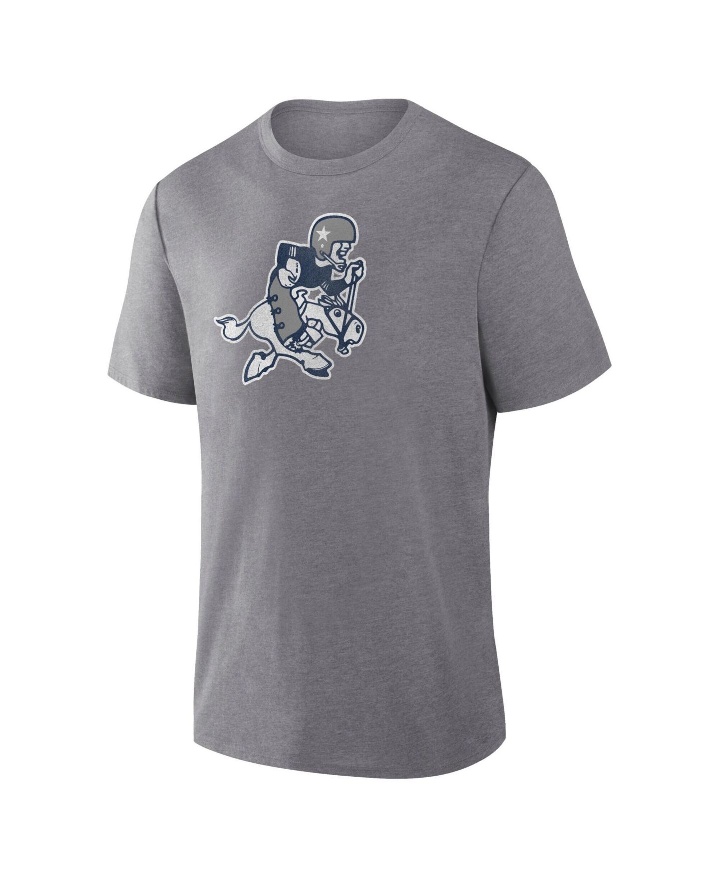 Мужская футболка Fanatics Heather Gray Dallas Cowboys Heritage Tribute Tri-Blend — фото 3