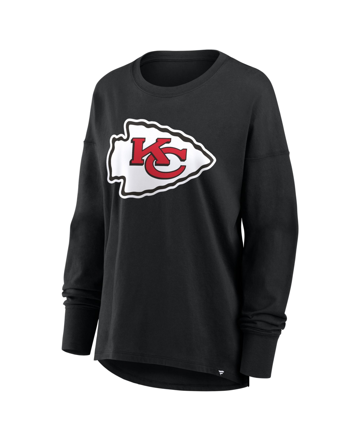 Fanatics Women's Black Kansas City Chiefs Relaxed Hip Essential Long Sleeve T-Shirt