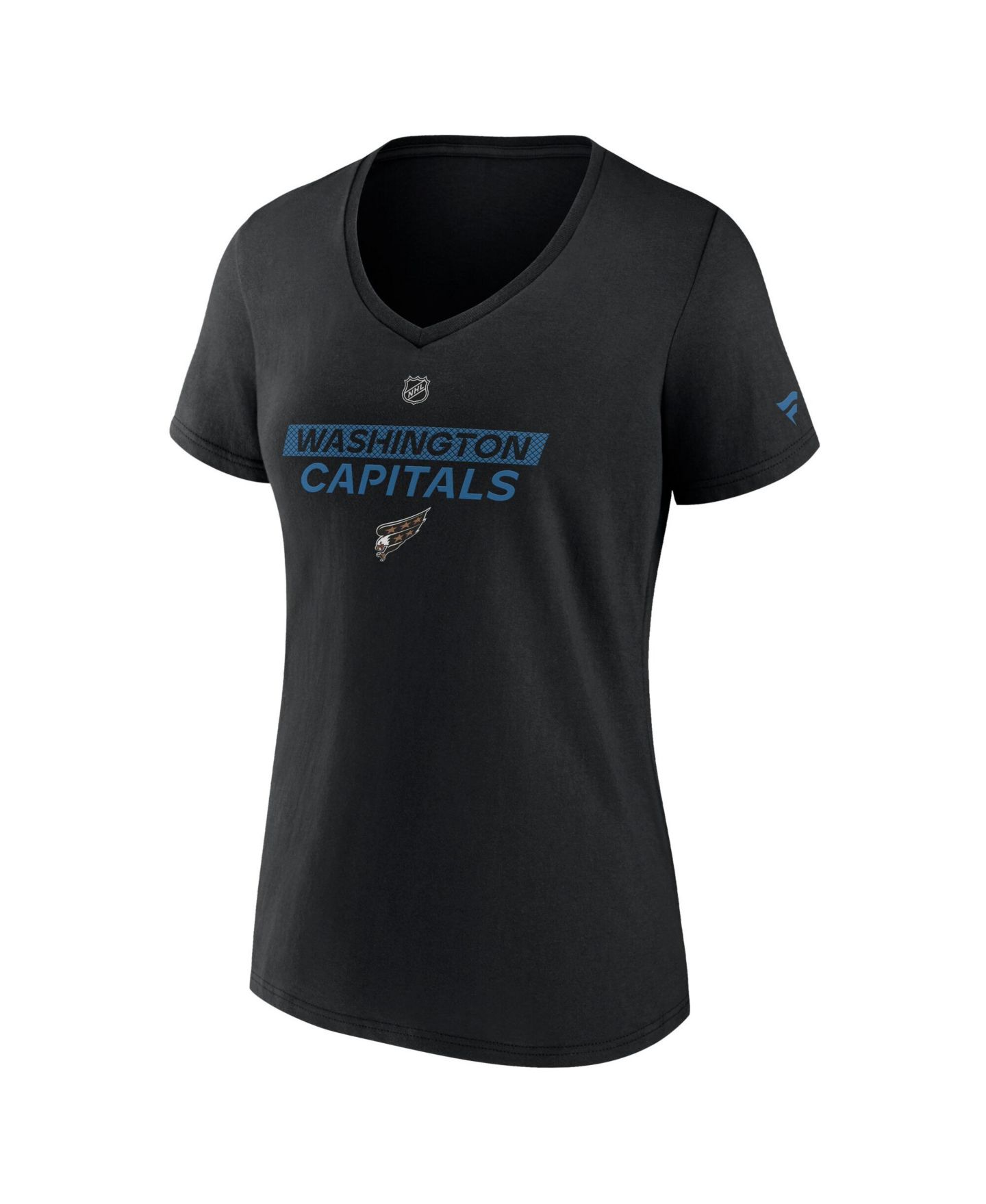 Женская футболка Fanatics Black Washington Capitals Authentic Pro Alt Logo V-Neck — фото 3
