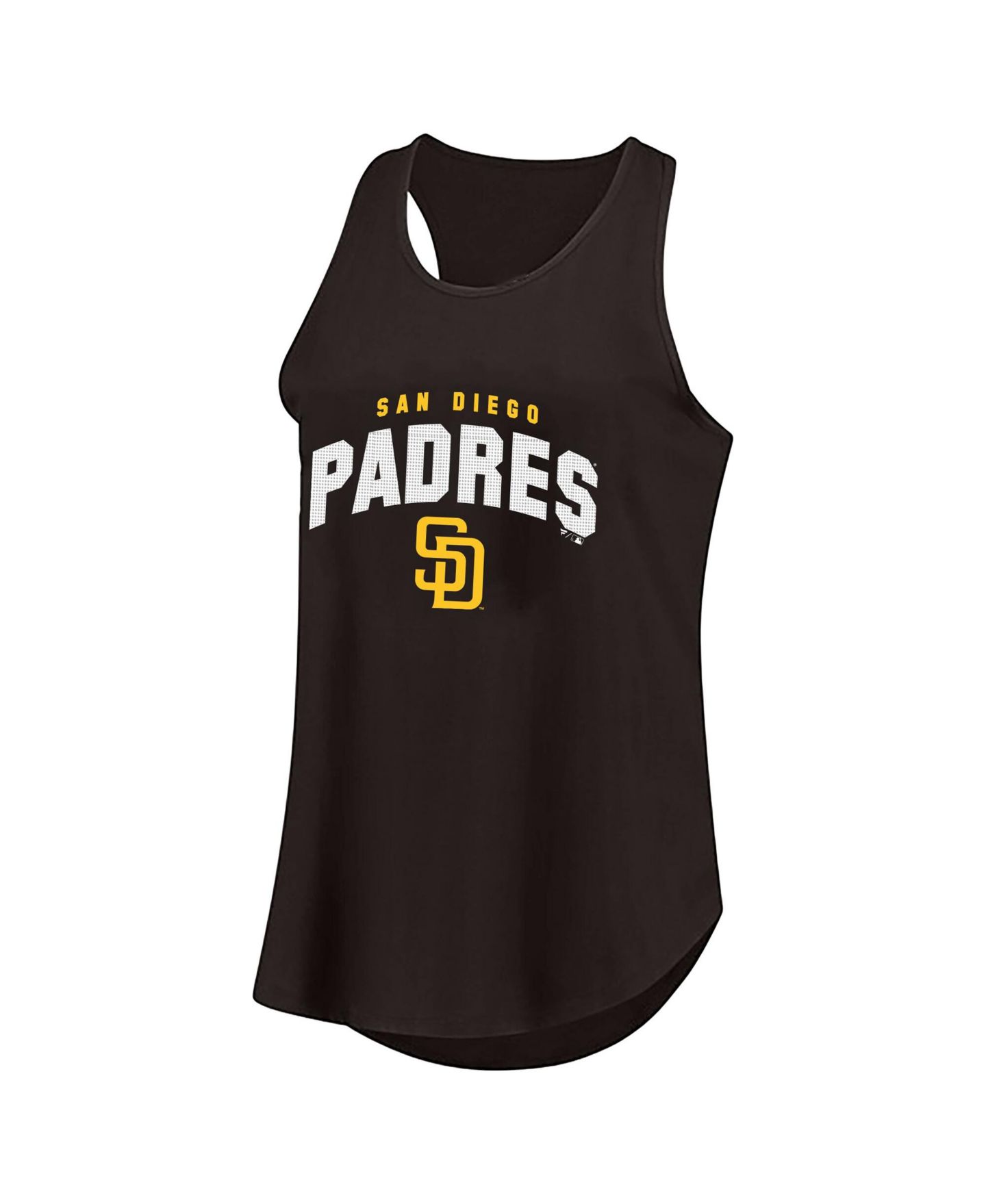 Женский топ Fanatics Brown San Diego Padres Plus Size Wordmark Racerback Scoop Neck — фото 1