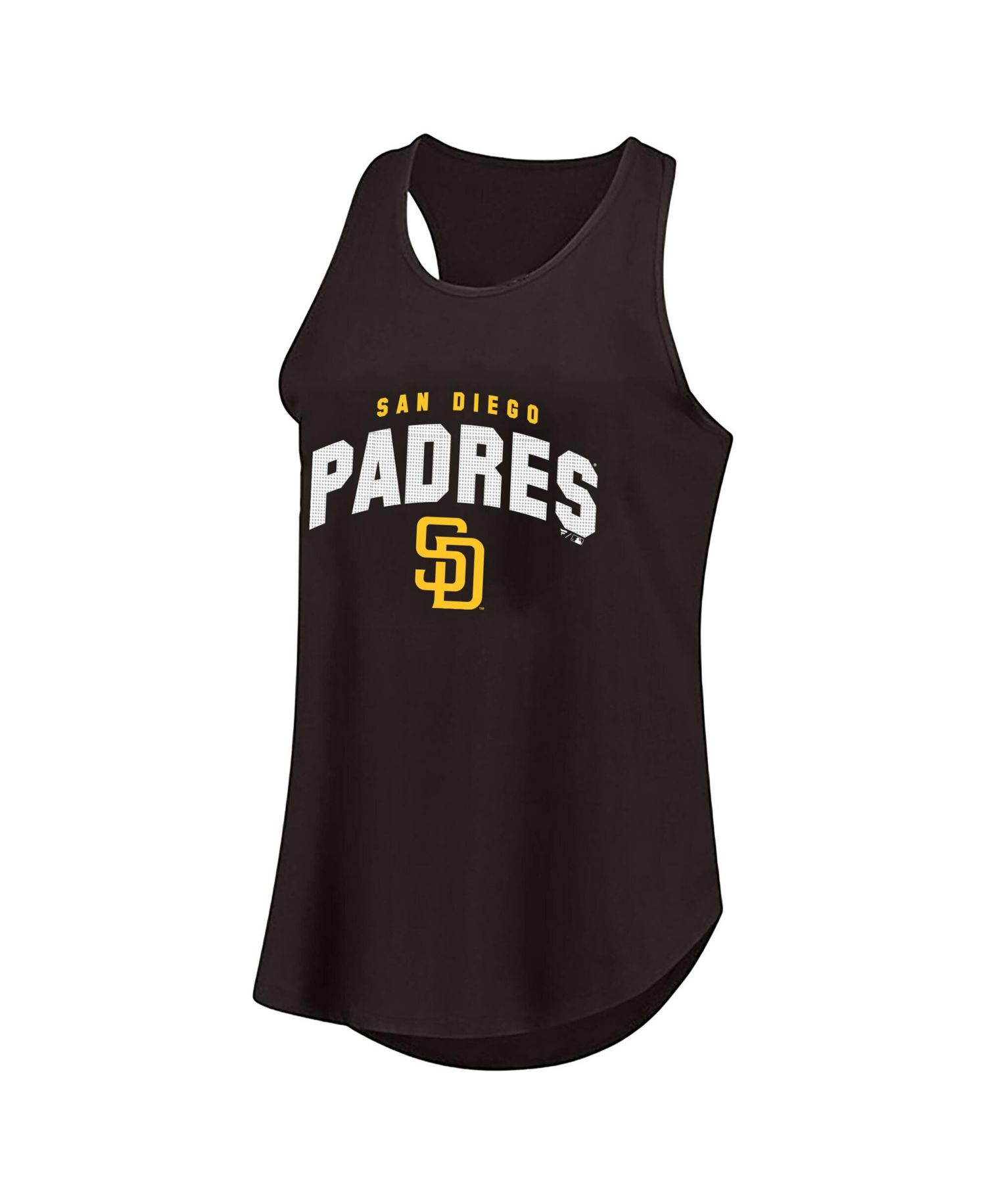 Women's Brown San Diego Padres Plus Size Wordmark Racerback Scoop Neck Tank Top