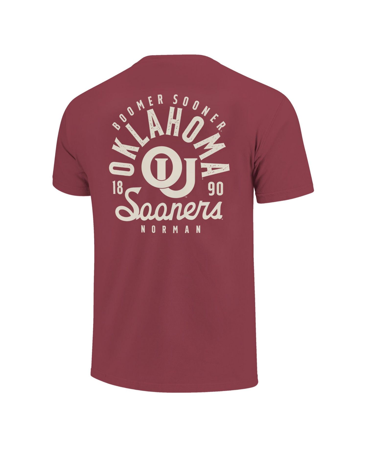 Big Boys and Girls Crimson Oklahoma Sooners Comfort Colors Mascot Overlay T-Shirt