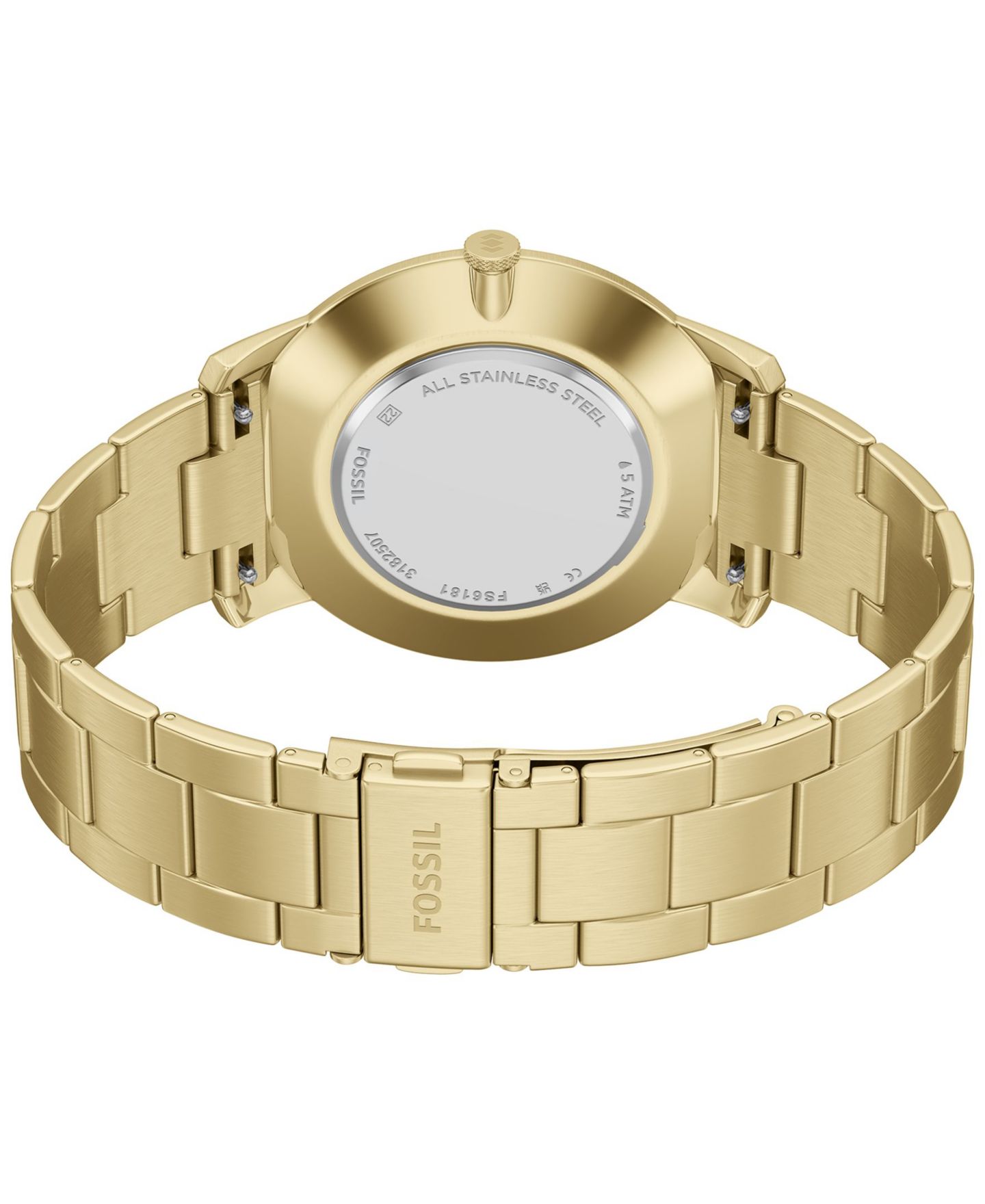 Мужские часы Fossil Minimalist Three-Hand Gold-Tone Stainless Steel Watch 44mm — фото 4