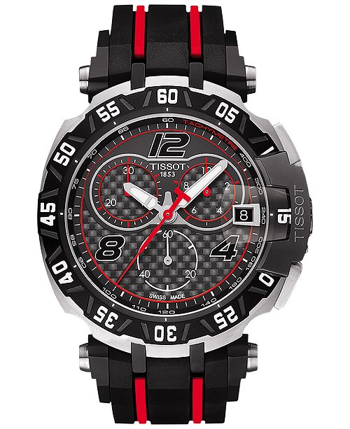 Tissot Limited Edition Men S Swiss Chronograph T Race Motogp Limited Edition 2016 Black Red Rubber Strap Watch 45x47mm T0924172720700 Reviews All Fine Jewelry Jewelry Watches Macy S