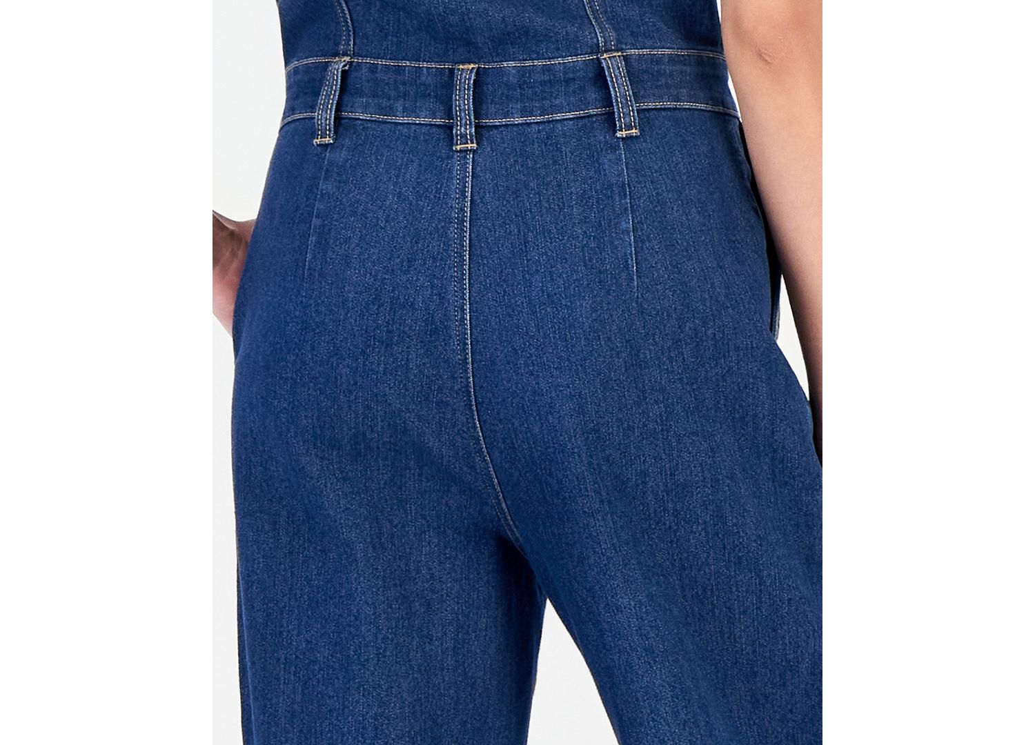Juniors' Cotton Blend Denim Wide-Leg Boiler Suit