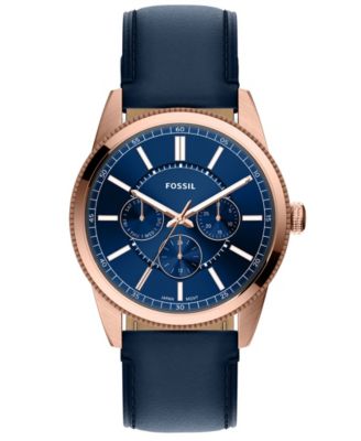 Men's Pearson Multi-function Navy Leather Watch 42mm