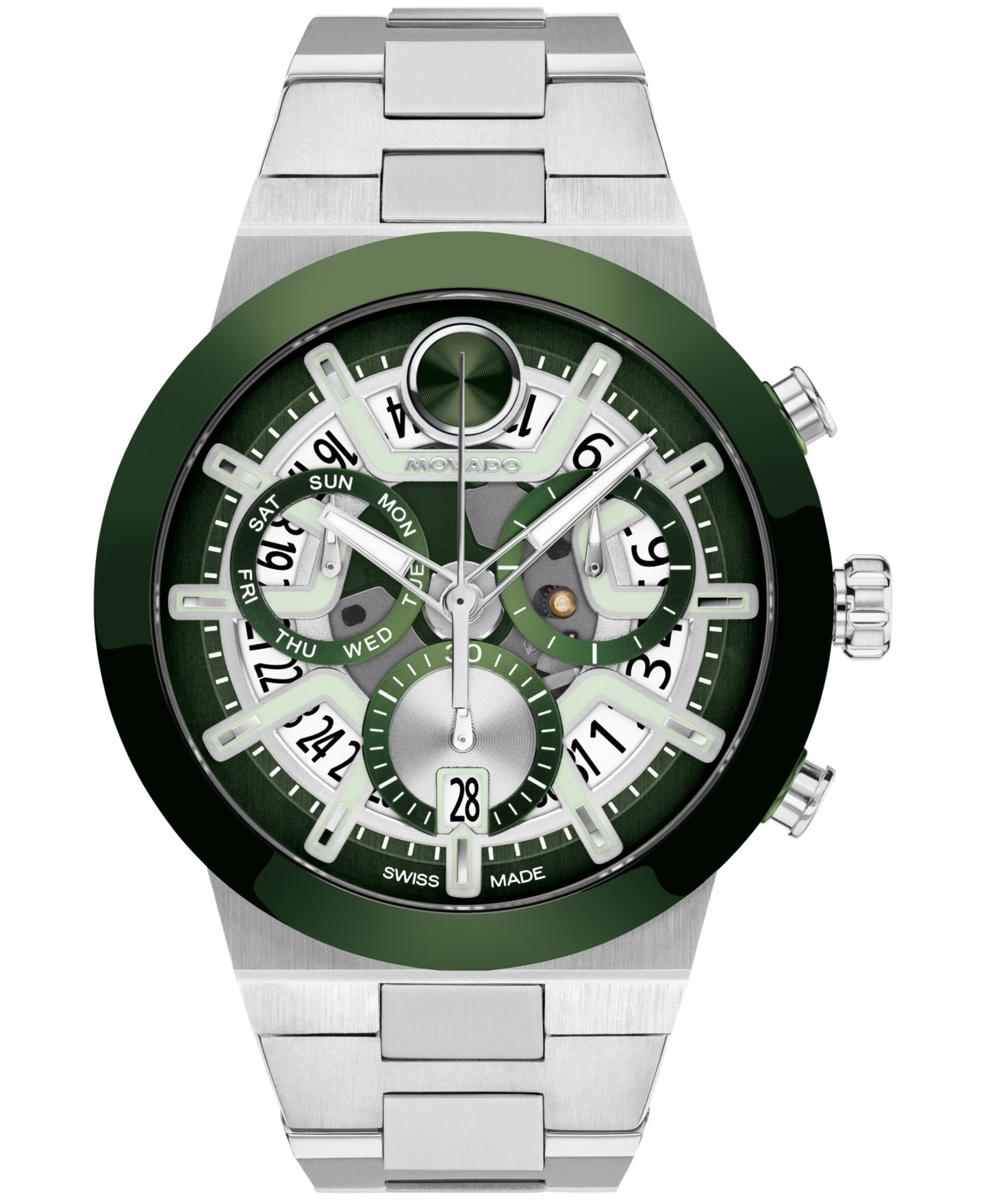 Мужские часы Movado Bold Fusion Swiss Quartz Chrono Stainless Steel Watch 44.50mm — фото 1