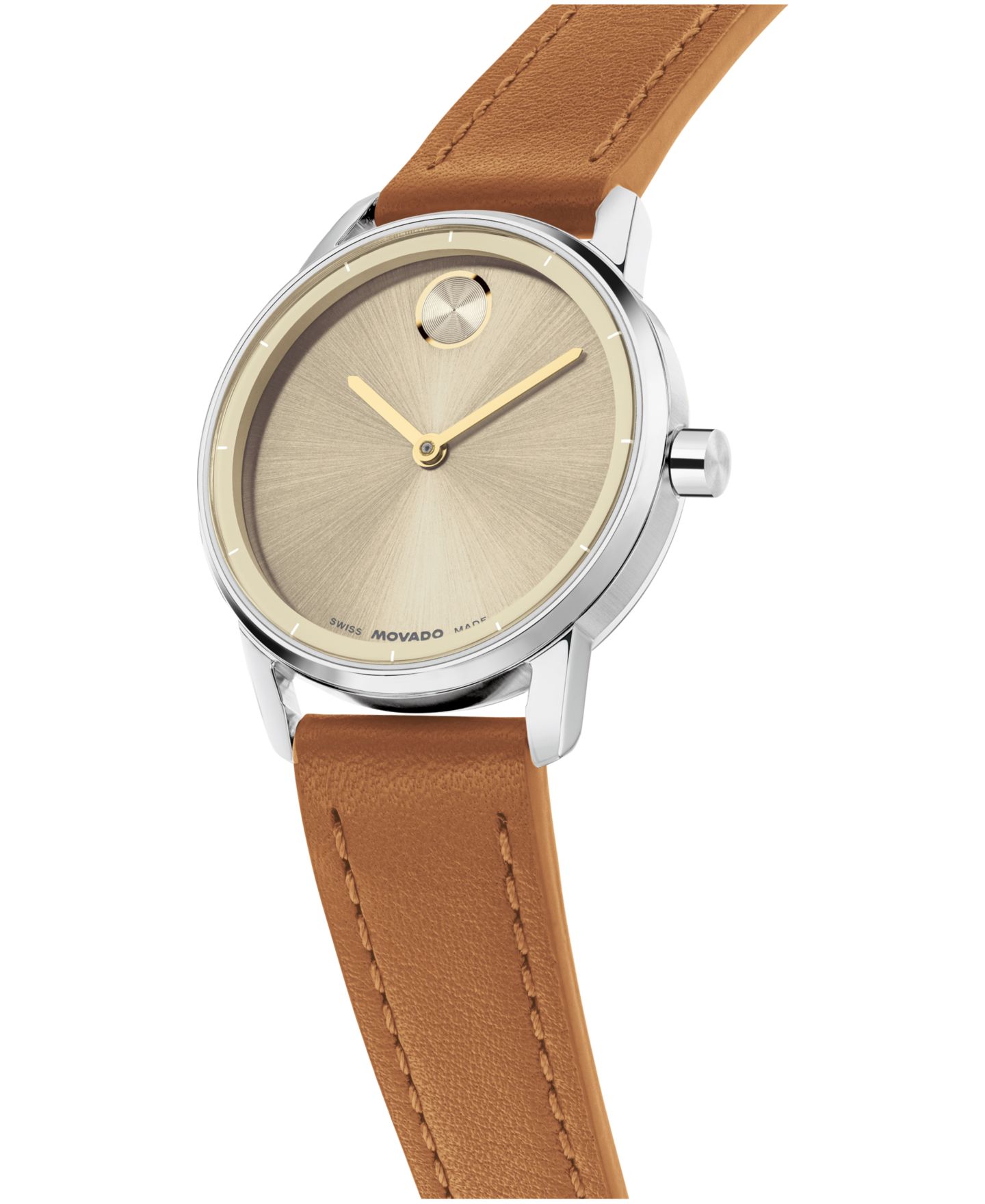 Женские часы Movado Bold Echo Swiss Quartz Cognac Leather Watch 30mm — фото 2