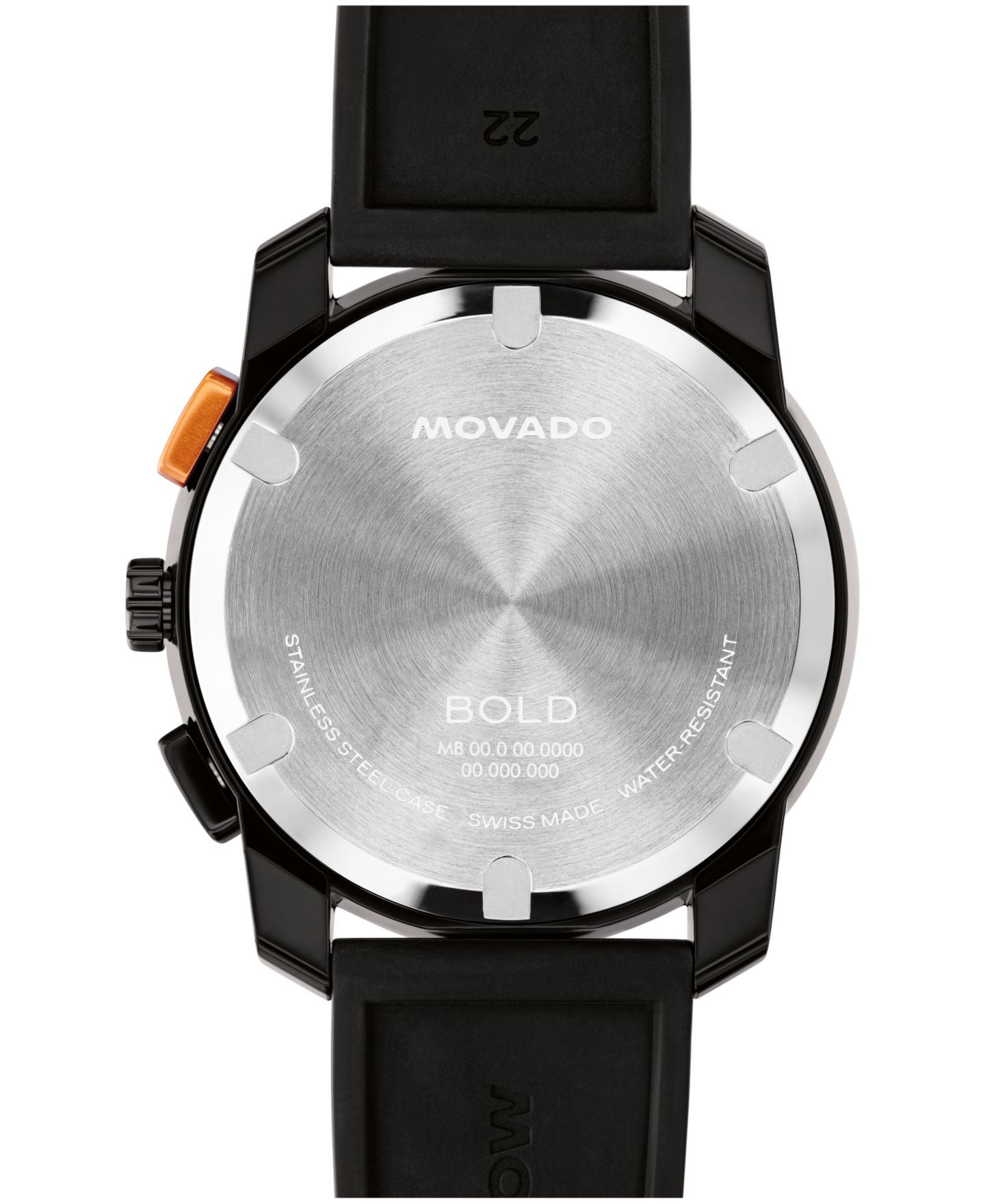 Мужские часы Movado Bold TR90 Swiss Quartz Chrono Black Silicone Watch 43.50mm — фото 3