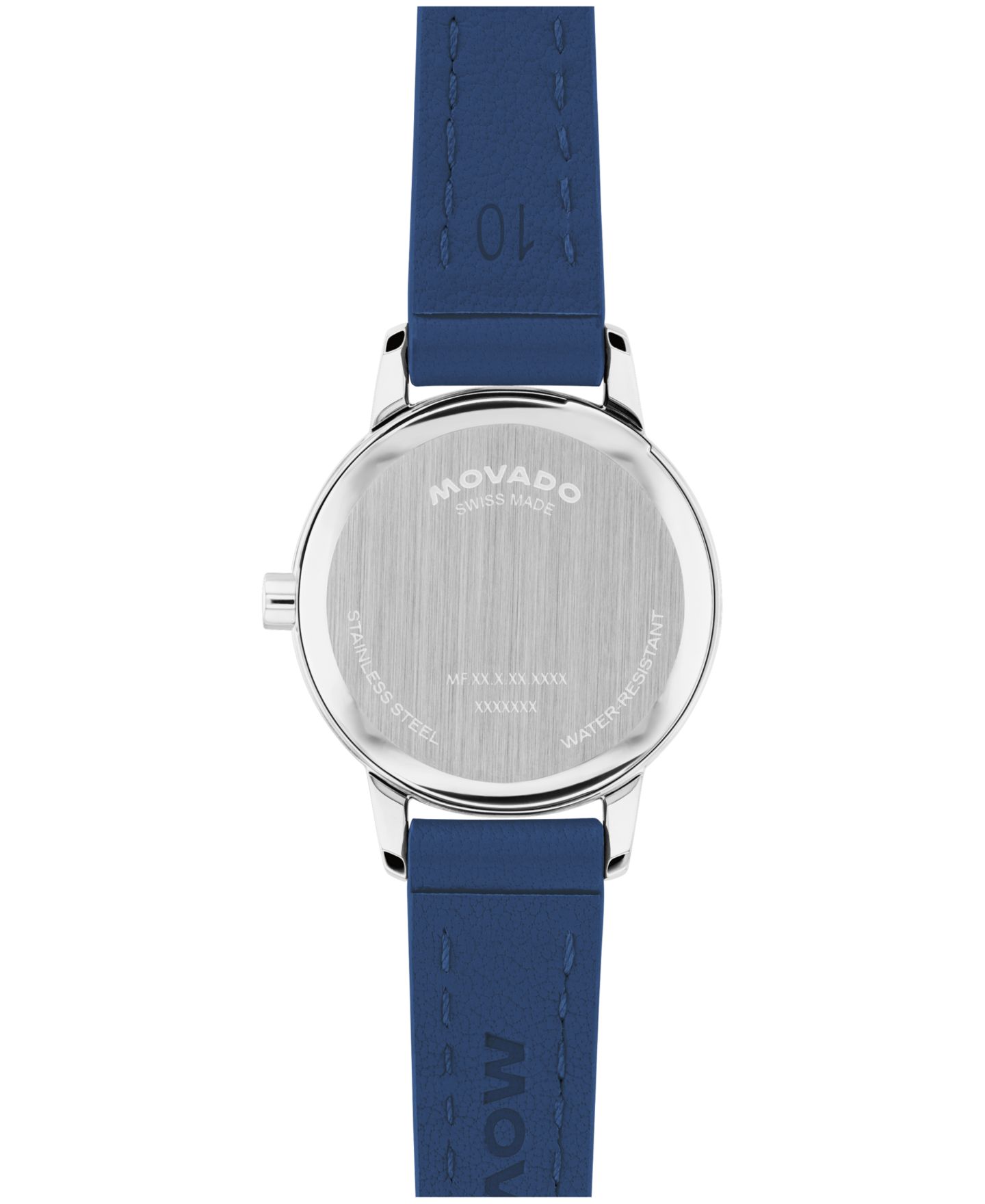 Женские часы Movado Baby Face Swiss Quartz Navy Leather Watch 22.50mm — фото 3