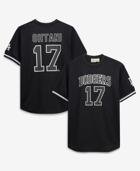Мужской топ Fanatics Shohei Ohtani Black/White Los Angeles Dodgers Big & Tall Heavyweight Mesh Jersey