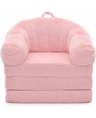 Chenille Folding Sofa Bed, Convertible Sleeper Chair with U-Shaped Arms, No Assembly Required