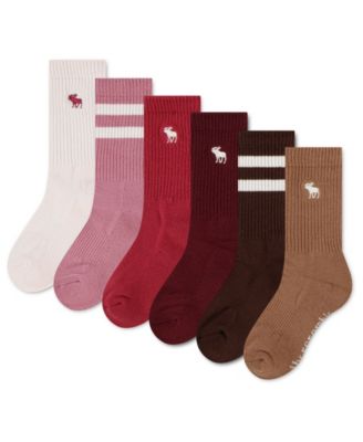 Boys' and Girls' 5-11 Core Stripe Crew Socks, 6-Pack