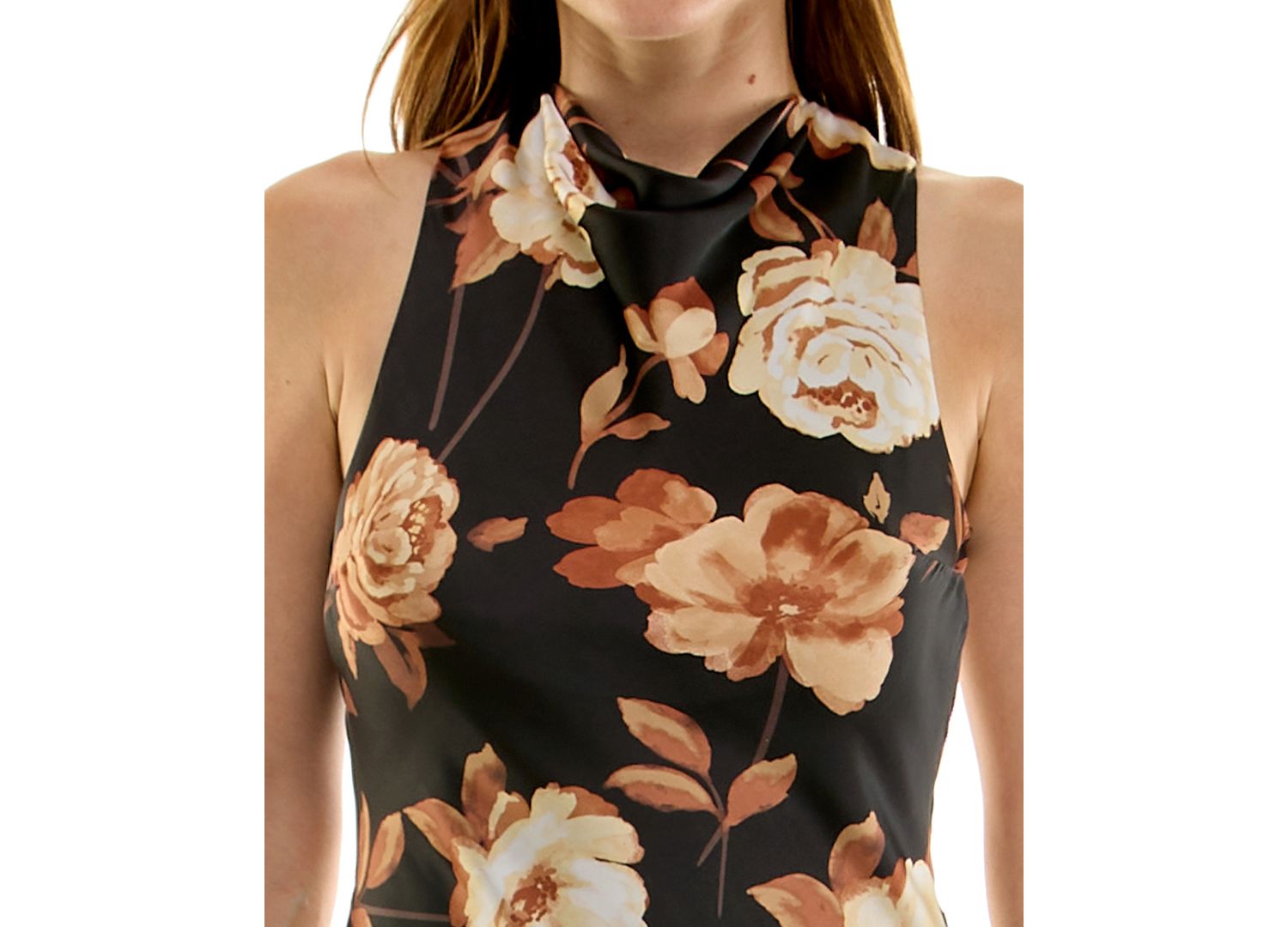 Juniors' Sleeveless Cowl Neck Dress