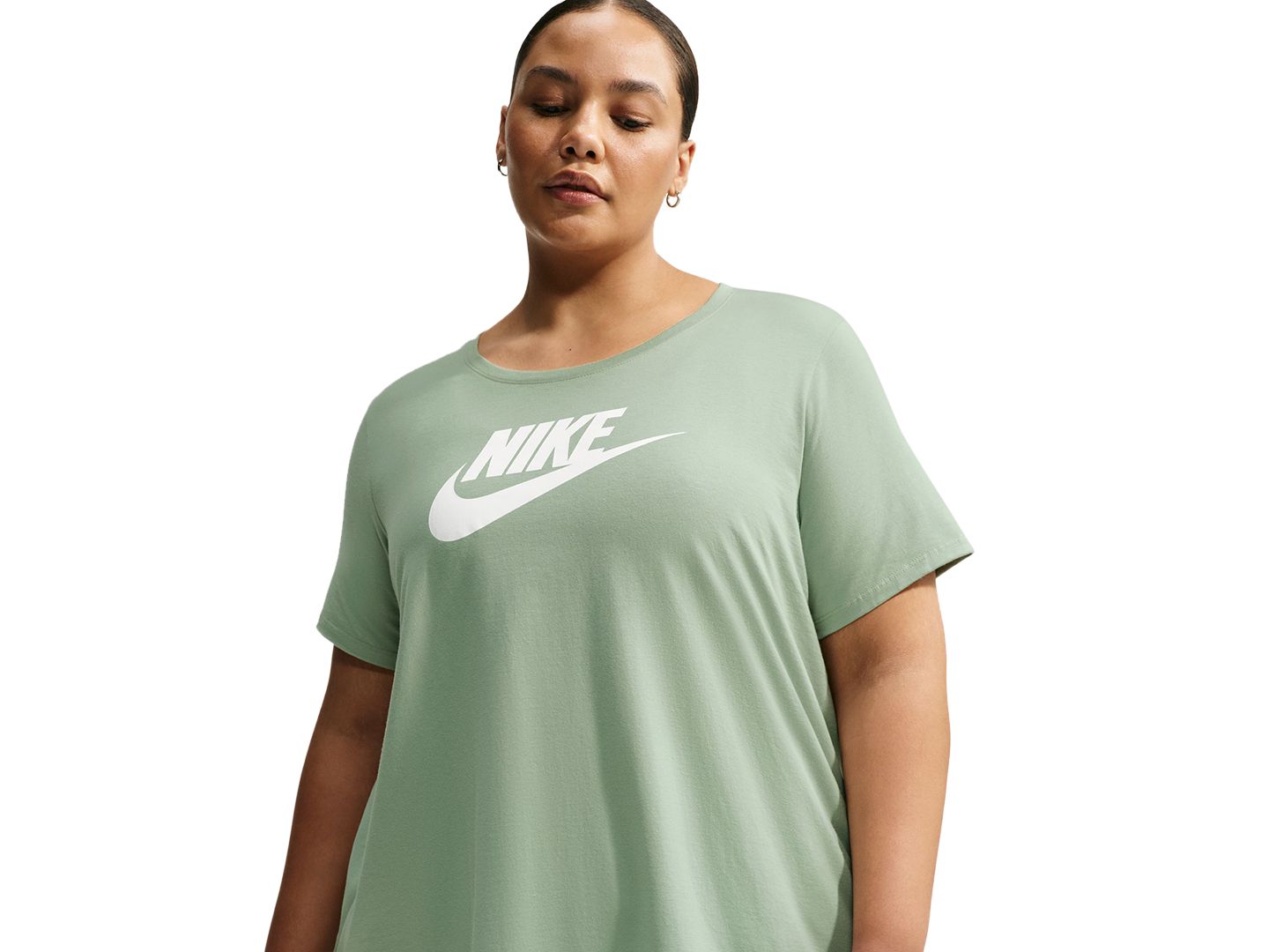 Женская футболка Nike Plus Size Active Sportswear Essentials Short-Sleeve Logo, цвет: Белый — фото 3