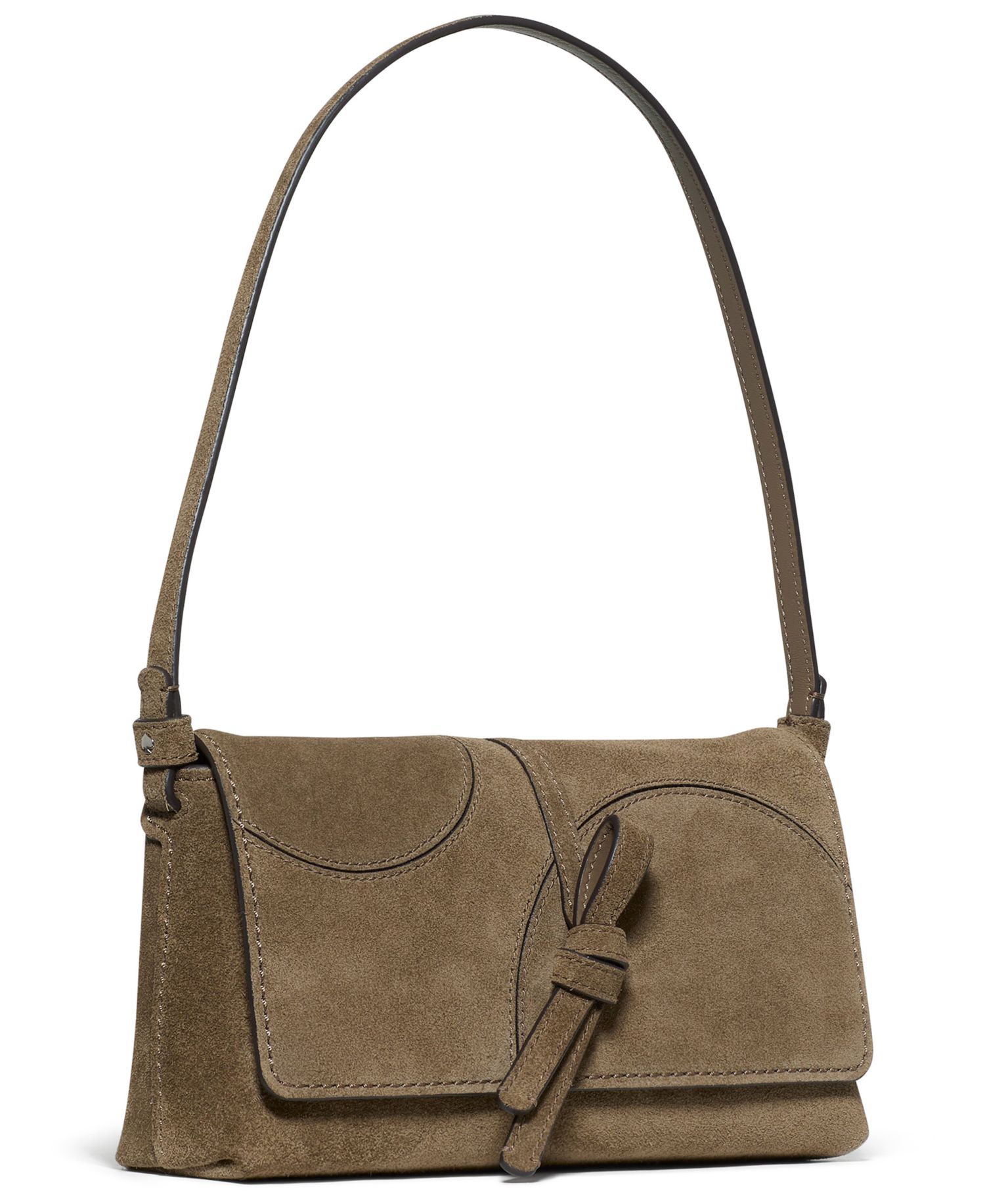 Loop Dot Patchwork Suede Flap Small Shoulder Bag
