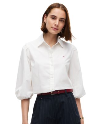 Women's Puff-Sleeve Button-Front Shirt