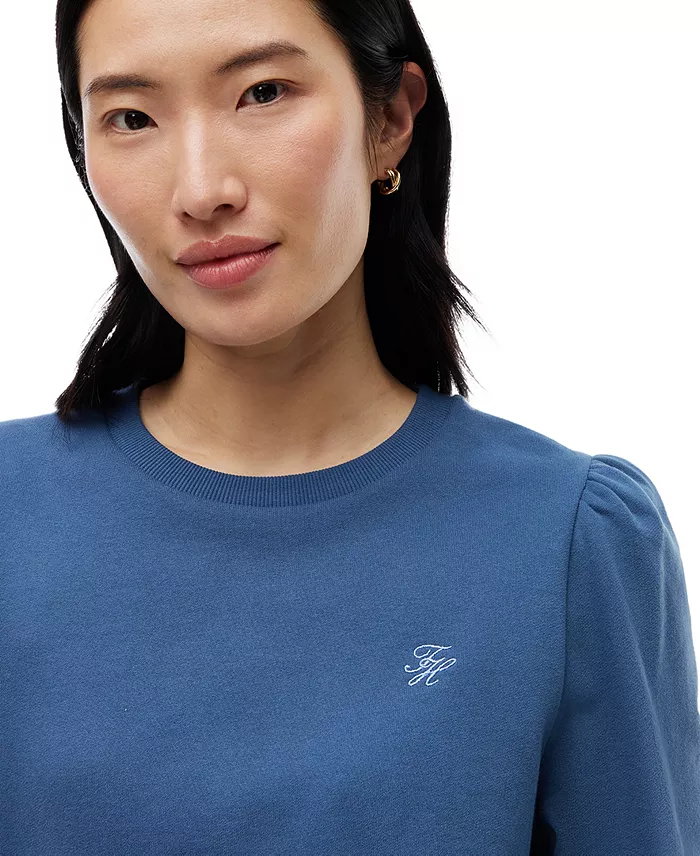 Women's Puff-Sleeve Script Sweatshirt - thumbnail 3