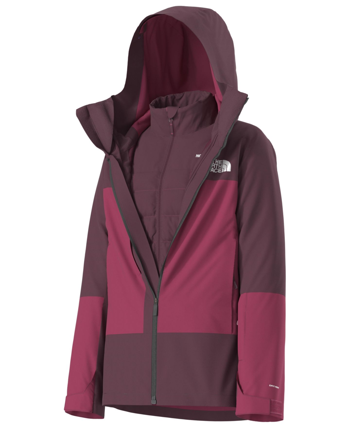 Женская куртка The North Face Thermo-Ball Snow Hooded, цвет: Бордовый — фото 5