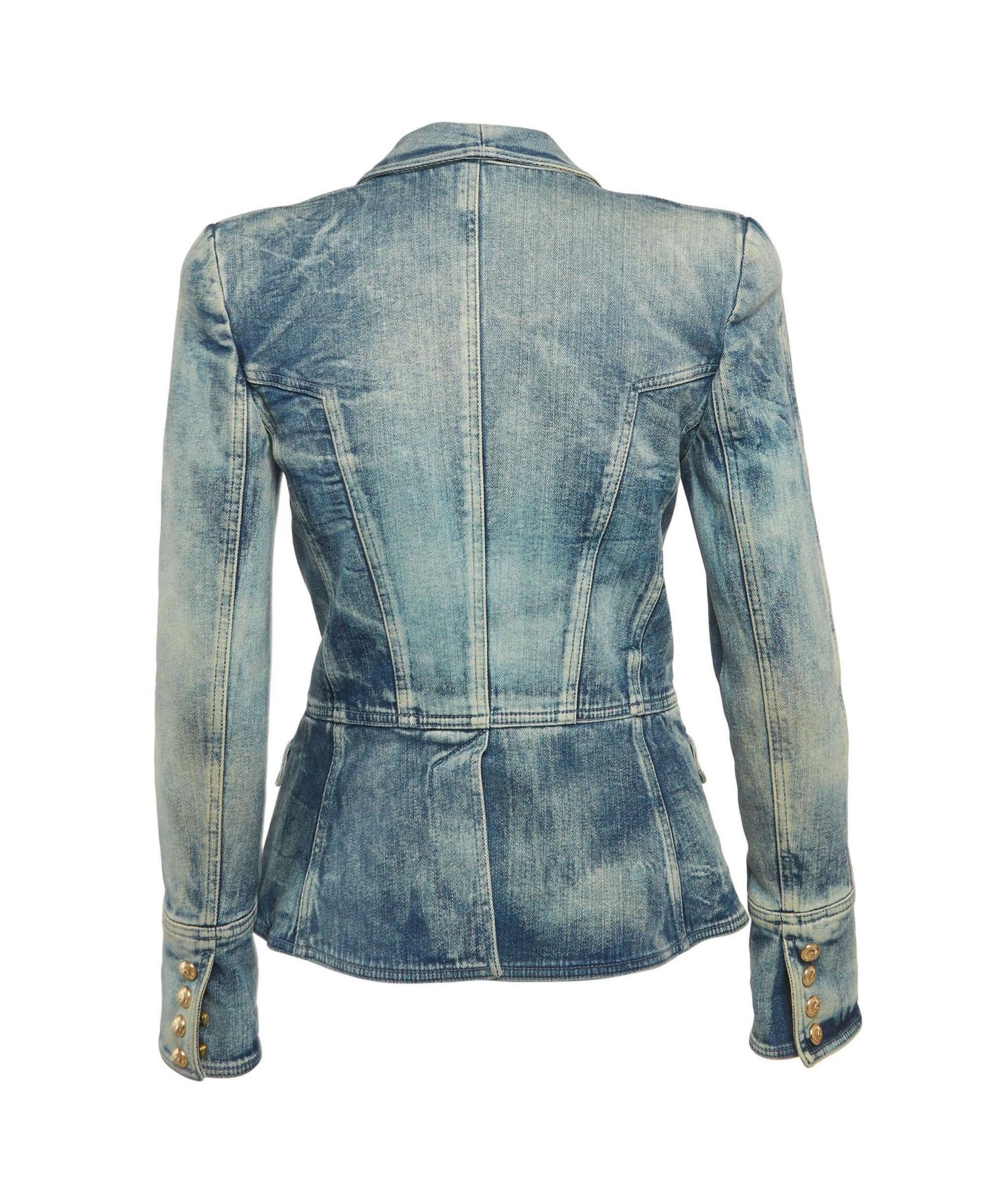 Women's Washed Denim Button Detail Jacket