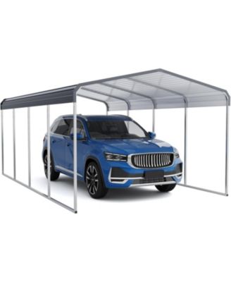 12x20 Metal Carport, Heavy Duty Carport, Shelter with Galvanized Metal Roof and Updated Frame, Car Canopy Garage for Car, Pickup