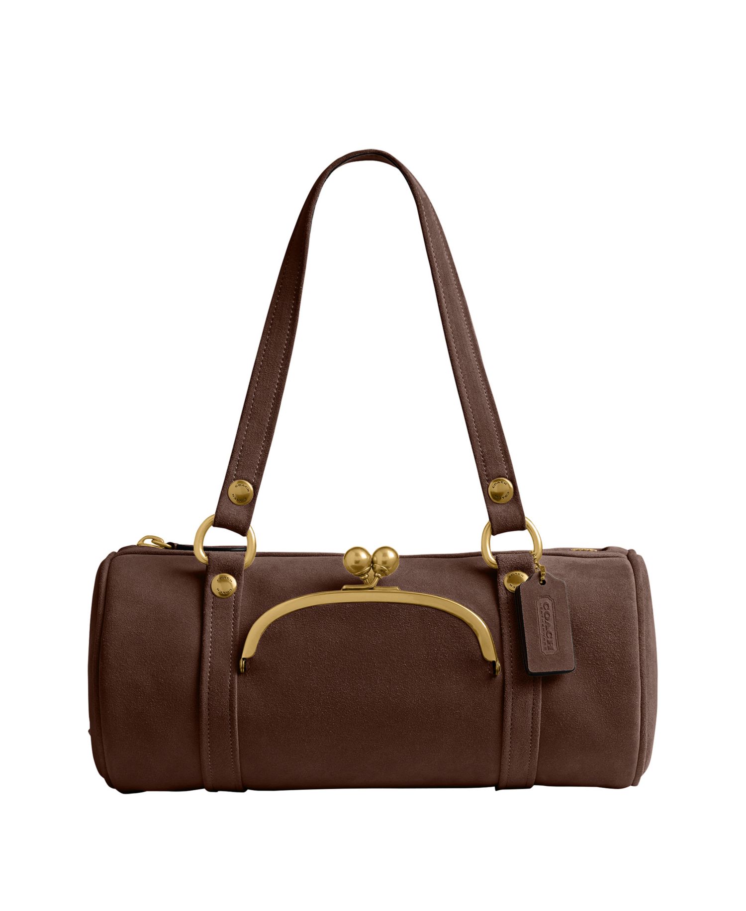 Originals Kisslock Large Suede Barrel Shoulder Bag