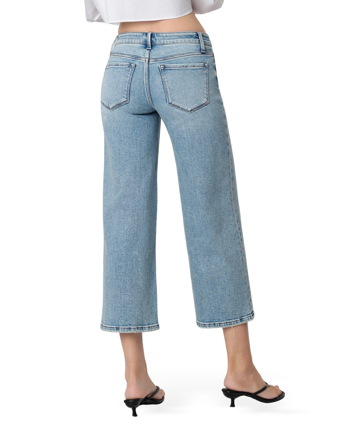 Vervet Women's Low Rise Tinted Crop Wide Leg Jeans
