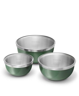 Premium Stainless Steel 6-Piece Mixing Bowl Set With Glass Lids