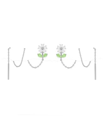Crystal Daisy Petal Threader Earrings