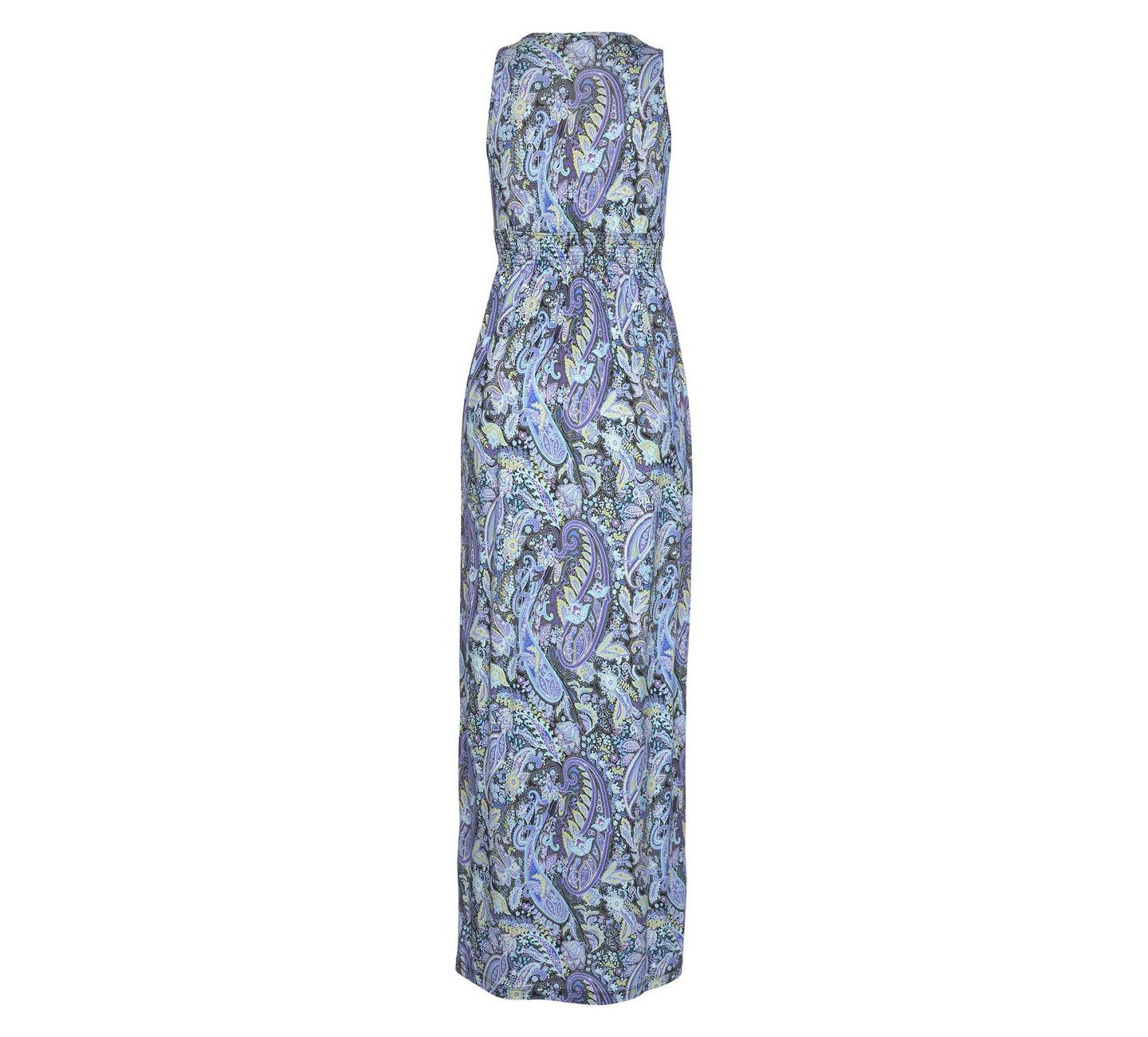 Женское платье LASCANA Viscose Paisley Print Smocked V-Neck Smocked-Waist Maxi — фото 6