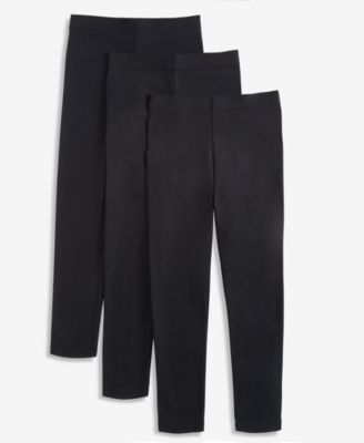 Girls' XS-XL Solid Leggings, 3-Pack