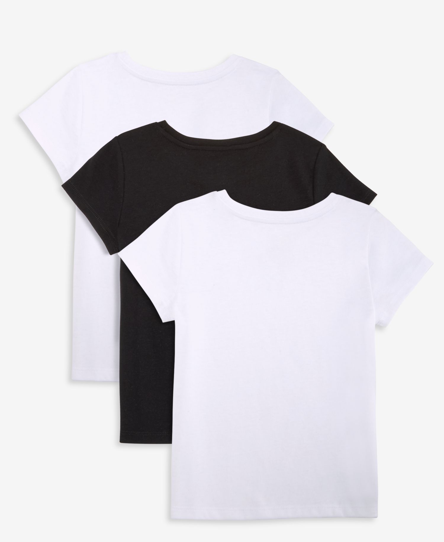 Girls' XS-XL Short-Sleeve Solid T-Shirts, 3-Pack