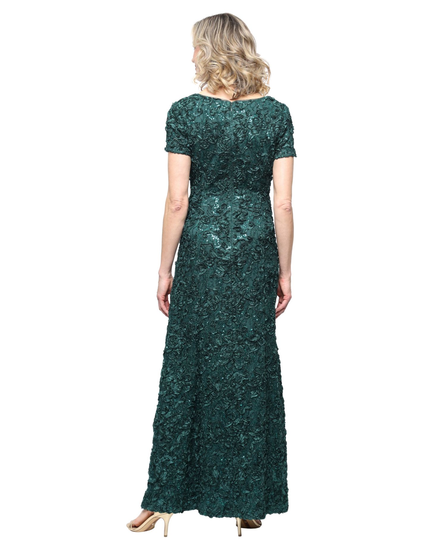 Plus Size Soutache Sequin A-Line Dress