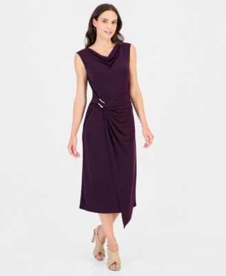 Women's Cowl Neck Sleeveless Wrap Dress