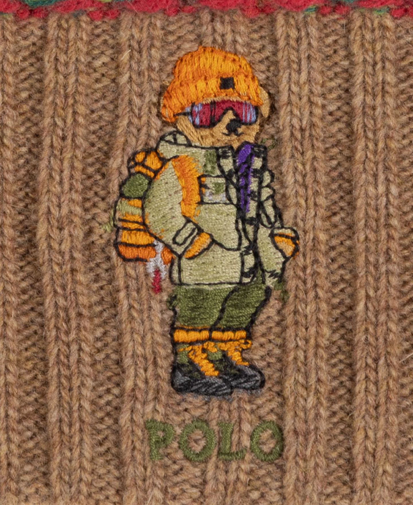 Мужская шапка Polo Ralph Lauren Fair Isle Redrock Bear Beanie, цвет: Верблюжий разноцветный — фото 3