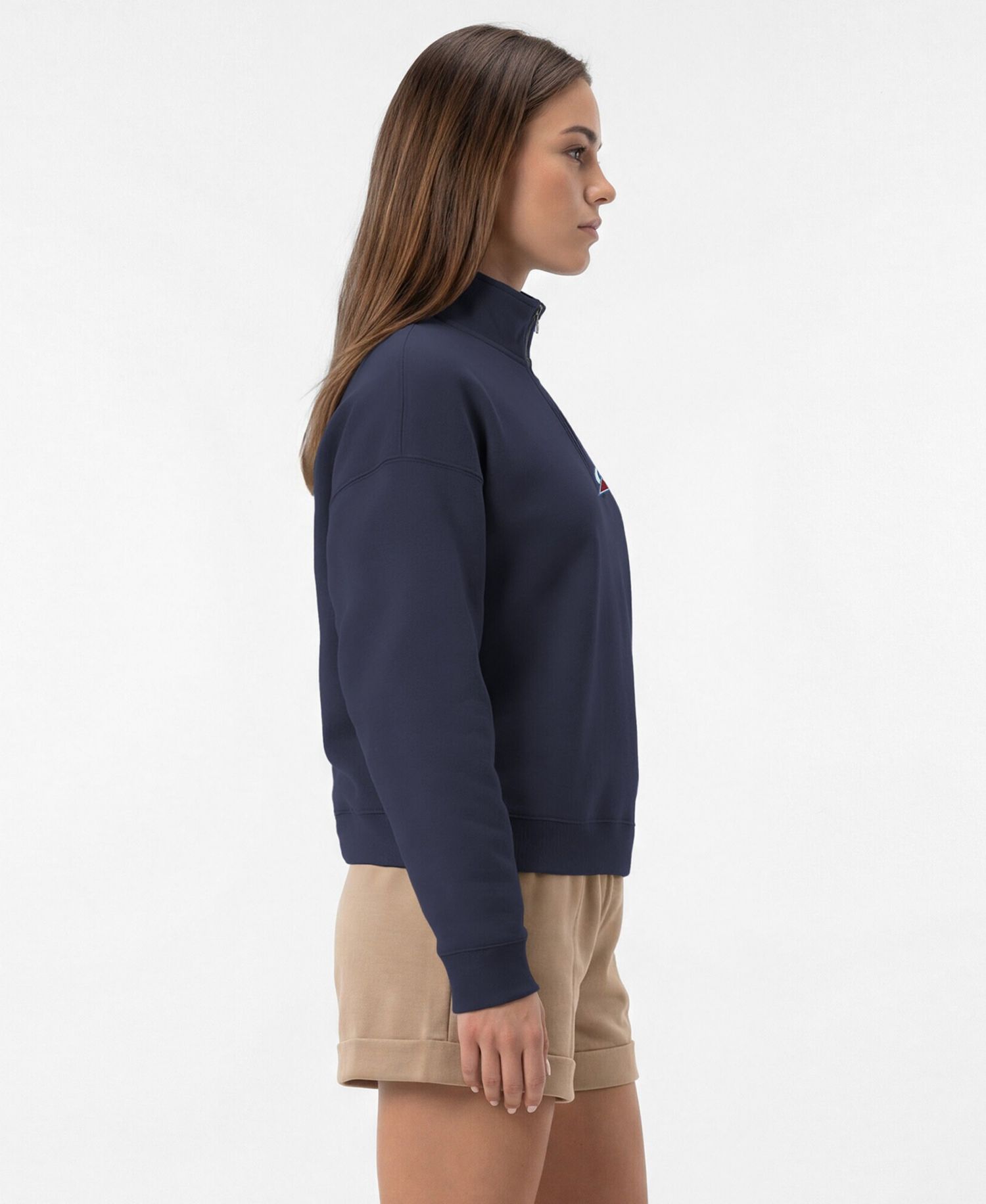 Women's Navy Colorado Avalanche Power blend Quarter-Zip Sweatshirt