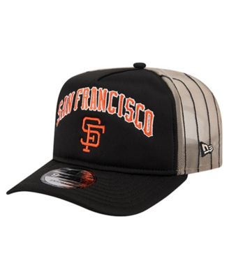 Men's Black San Francisco Giants Vintage Arched Foam Front 9FIFTY A-Frame Adjustable Trucker Hat