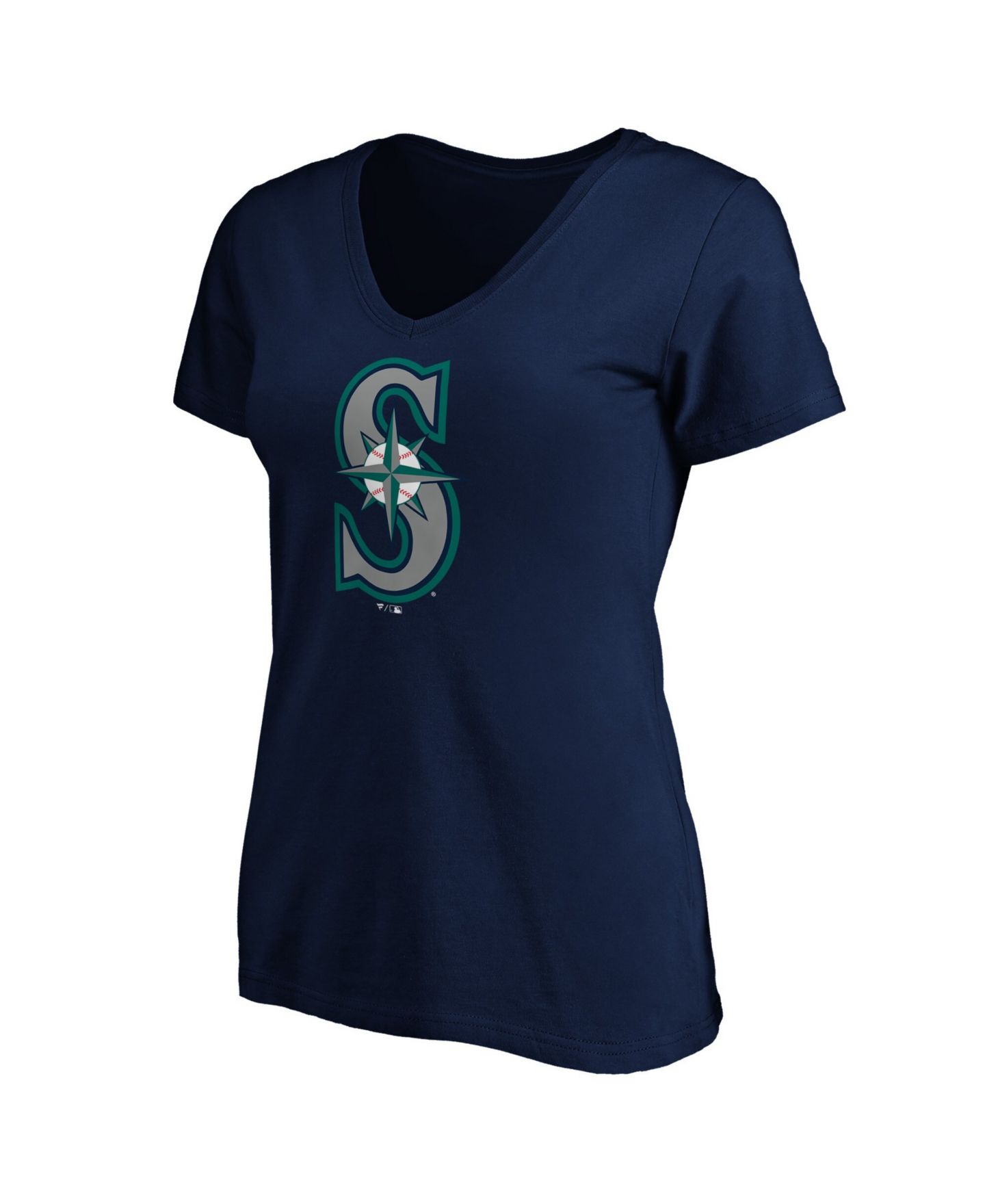 Женская футболка Logo Athletic Navy Seattle Mariners V-Neck — фото 2