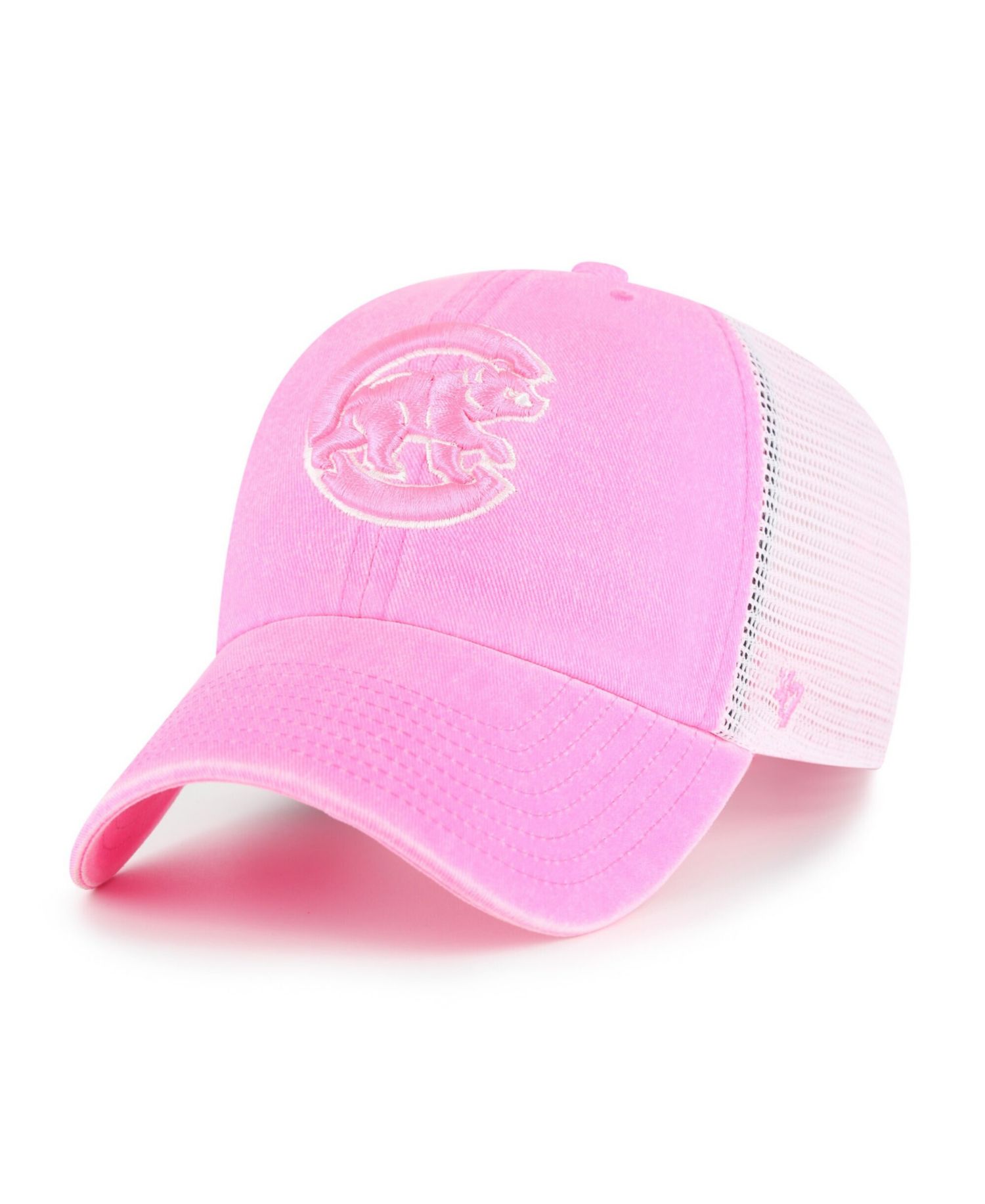 Women's Pink Chicago Cubs Summer Fun Trucker Clean Up Adjustable Hat
