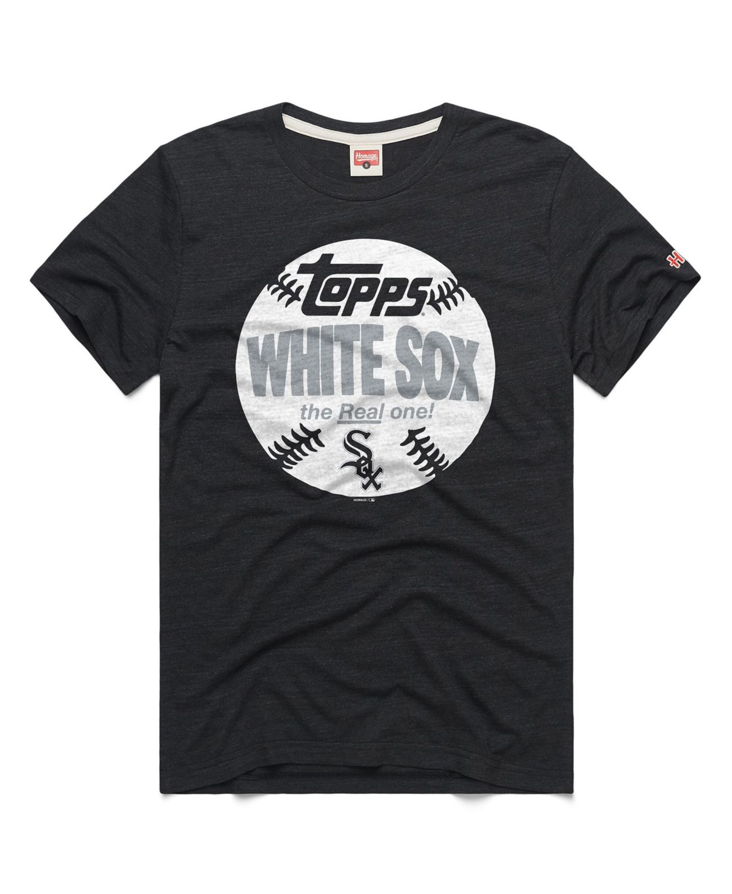 Мужская футболка Homage Charcoal Chicago White Sox MLB x Topps Baseball the Real One Tri-Blend — фото 1